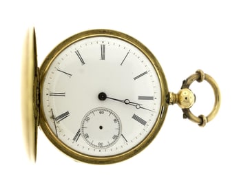 ANTIQUE 18K GOLD ROBERT MONNUOT LOCLE POCKET WATCH.