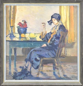 GERTRUDE NASON OIL, PORTRAIT OF WOMAN.