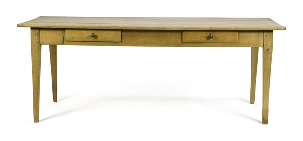 19TH C. FRENCH PROVINCIAL FRUITWOOD FARM TABLE.