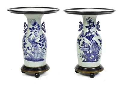 PR. OF 19TH C. CHINESE VASE/STANDS.