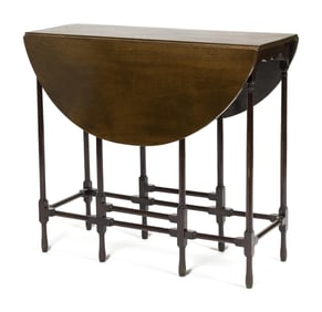 19TH C. SPIDER LEG MAHOGANY TUCK-AWAY TABLE.
