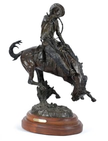 JOHN HAMPTON BRONZE, ROUGH STRING RIDER.