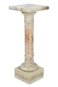 VINTAGE GREEN ONYX PEDESTAL.