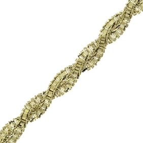 14K GOLD TWISTED LINK BRACELET.