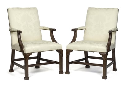 PR. 20TH C. BAKER ARMCHAIRS.