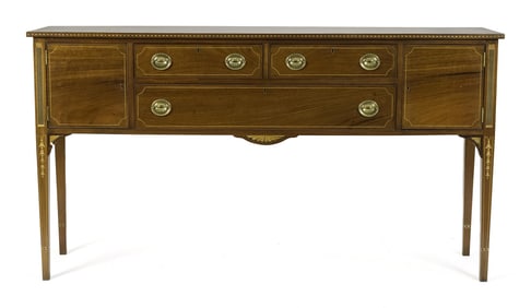 FEDERAL STYLE INLAID MAHOGANY HUNT BOARD.