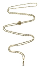 VICTORIAN 14K GOLD SLIDE CHAIN W/ HEART SLIDE.