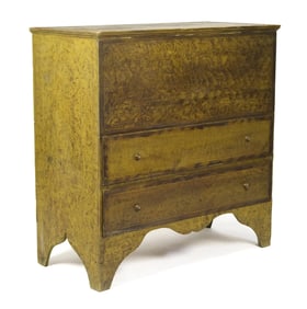 19TH C. AMERICAN PAINT DECORATED BLANKET CHEST.