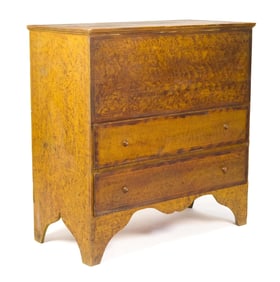 19TH C. AMERICAN PAINT DECORATED BLANKET CHEST.