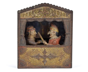 19TH C. PUNCH & JUDY MECHANICAL BANK.
