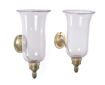 PR. 19TH C. FEDERAL BRASS WALL SCONCES.