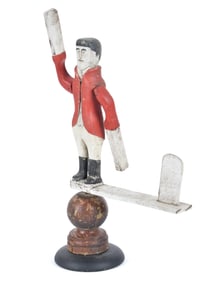 ANTIQUE FOLK ART WHIRLY GIG, FOX HUNTER.