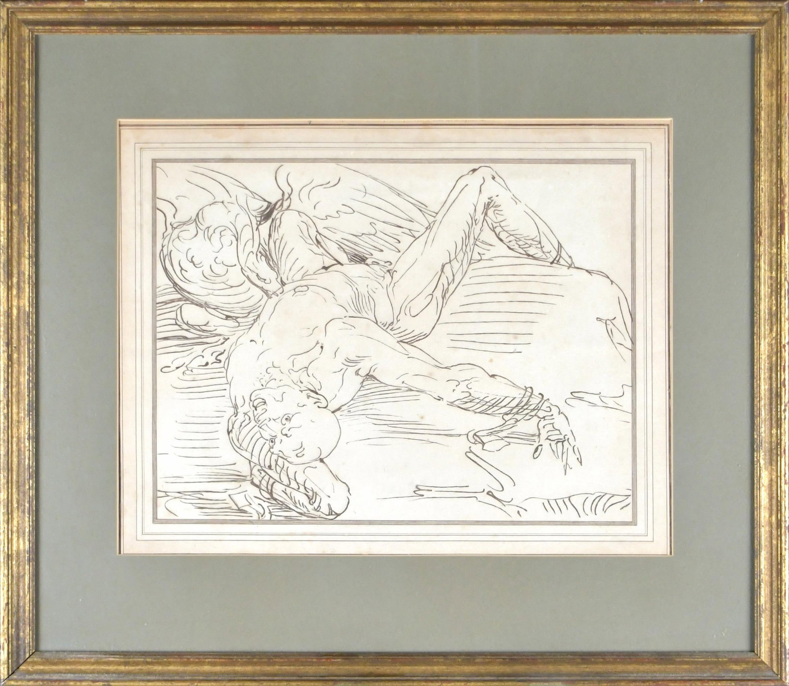 ANTIQUE ETCHING, PROMETHEUS MANACLED TO THE ROCK. (1 of 8)