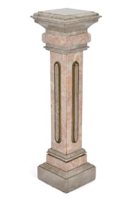 19TH C. MIXED MARBLE PEDESTAL.