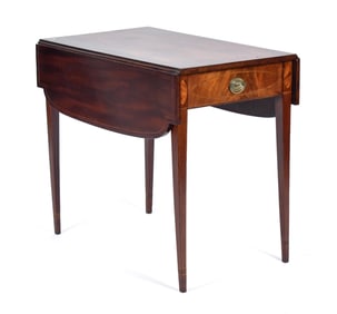 19TH C. INLAID MAHOGANY PEMBROKE TABLE.