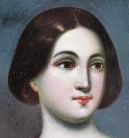 19TH C. PORTRAIT PAINTING ON COPPER.