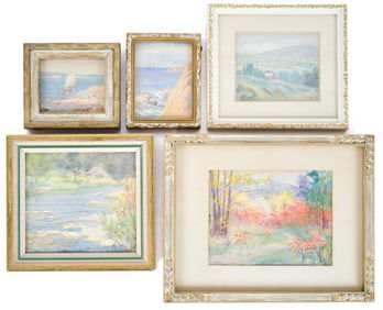 FIVE HANNAH RUSK KELLY WATERCOLORS.