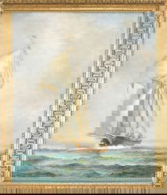 C. HERBERT RODNEY OIL, SAILING SHIP AT SEA.