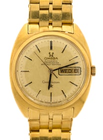 VINTAGE 18K GOLD OMEGA CONSTELLATION W/ DAY/DATE.