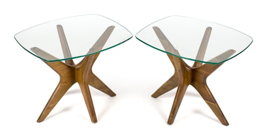 TWO ADRIAN PEARSALL JAX SIDE TABLES.