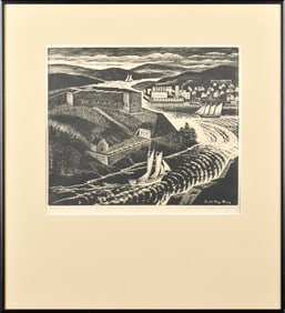 CARROLL THAYER BERRY WOODBLOCK PRINT, FORT KNOX.