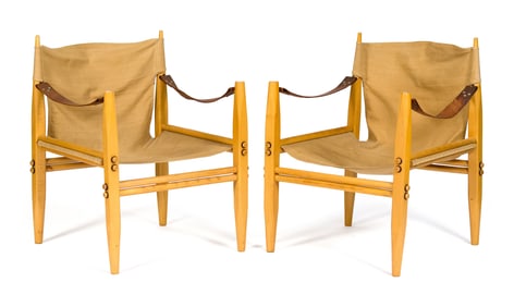PR. VINTAGE FREDDY LEGLER SAFARI CHAIRS.