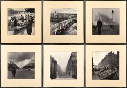 SIX EDWARD CLARK BLACK & WHITE FRAMED PHOTOGRAPHS.