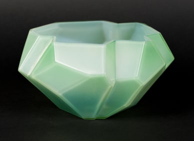ART DECO RUBA ROMBIC GREEN BOWL.