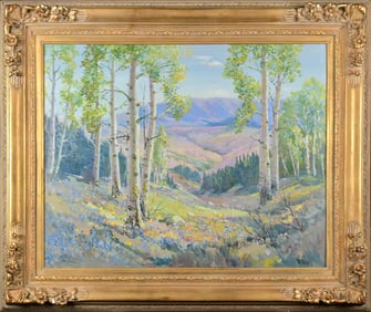 20TH C. WESTERN OIL, MOUNTAIN WILDFLOWERS.