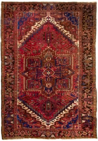 VINTAGE ORIENTAL HERIZ ROOM SIZE RUG.