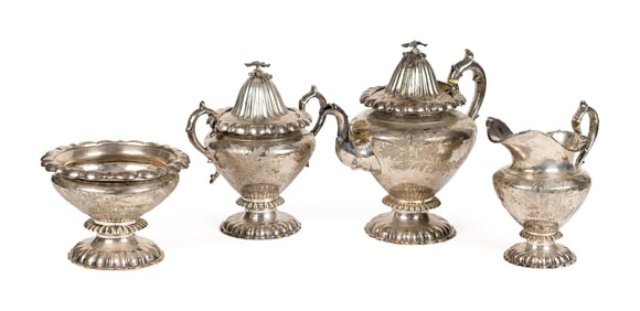 19TH C. NY GERARDUS BOYLE TEA SET.
