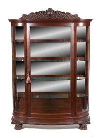 LABELED HORNER MAHOGANY CHINA CABINET.