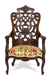 19TH C. ROSEWOOD PARLOR CHAIR.