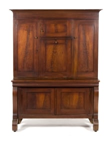19TH C. CLASSICAL MID-ATLANTIC WALNUT SECRETARY.