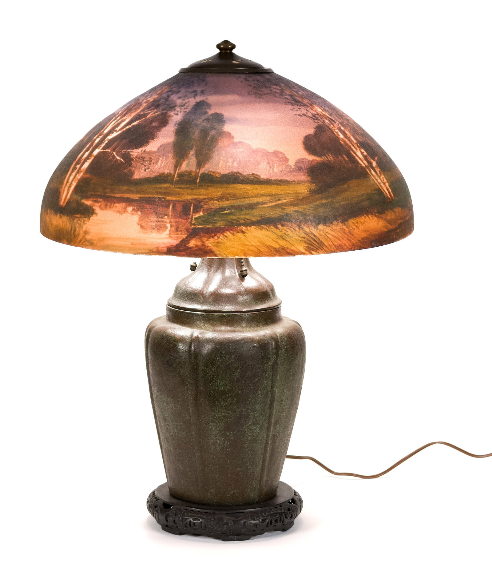 ANTIQUE HANDEL TABLE LAMP. (1 of 16)