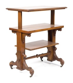 VICTORIAN WALNUT METAMORPHIC DUMBWAITER.