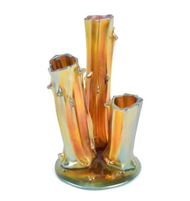 STEUBEN GOLD AURENE TREE TRUNK VASE, #2744.