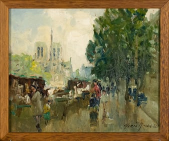 MERIO AMEGLIO OIL, PARISIAN STREET SCENE.