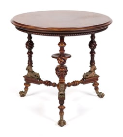 19TH C. VICTORIAN ROUND LIBRARY TABLE.