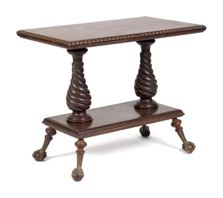 19TH C. VICTORIAN WALNUT LIBRARY TABLE.