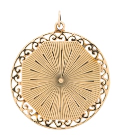 MONOGRAM, MGS, 14K GOLD PENDANT.