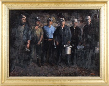 20TH C. SIGNED MOLDOFSKY OIL, MINERS.