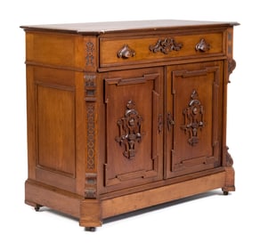 19TH C. VICTORIAN WALNUT SERVER CABINET.