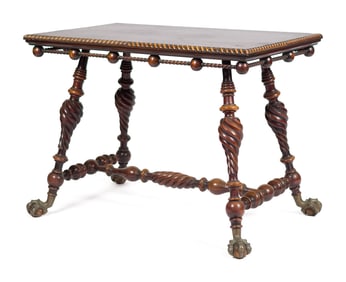 19TH C. VICTORIAN LIBRARY TABLE.