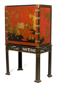 CONTEMPORARY TROIVAILLES JAPANNED CABINET.