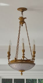 VINTAGE FRENCH HANGING DORE GILT HANGING LIGHT.
