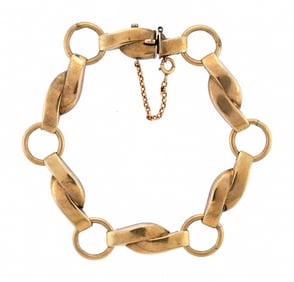 VNTAGE 9K GOLD WAVE LINK BRACELET.
