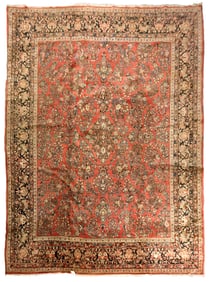 ANTIQUE ORIENTAL ROOM SIZE SAROUK RUG.