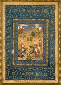 ANTIQUE PERSIAN GOUACHE, BATTLE.