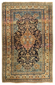 ANTIQUE ORIENTAL TABRIZ AREA RUG.